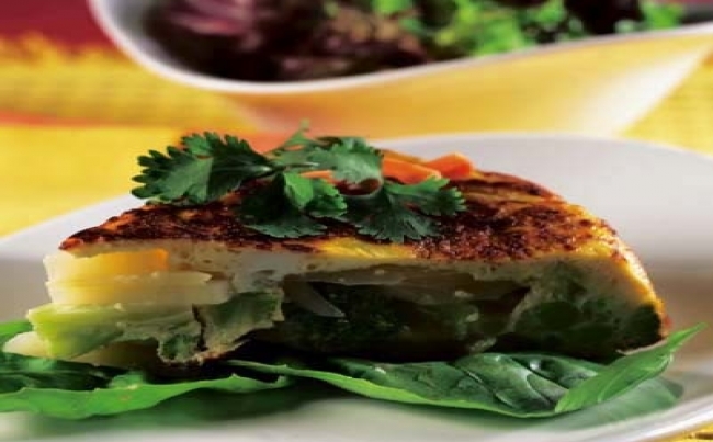 Tortilla de papas y brócoli